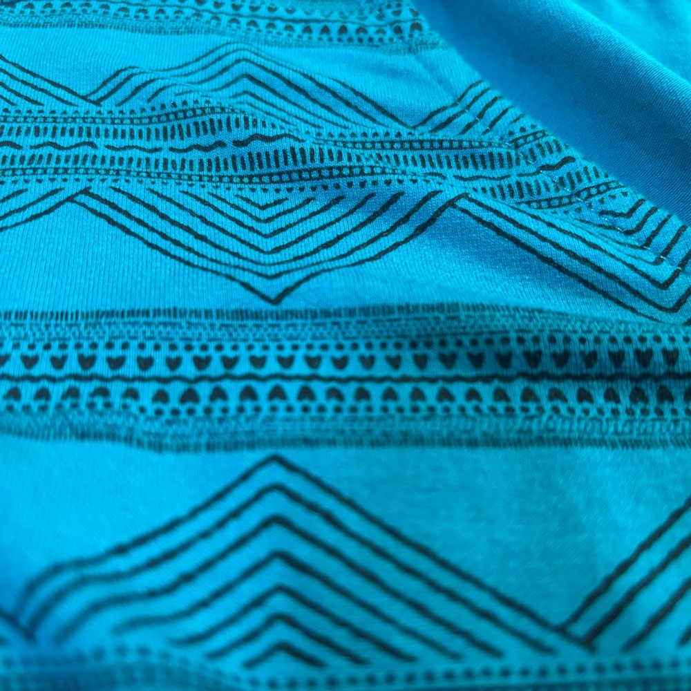 Torrid 00 Women’s Teal Turquoise Black Geometric Chevron Midi Dress - Picture 7 of 13